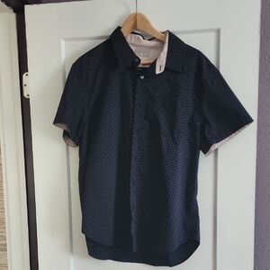 Men's Dark Blue Patterned Shirt
